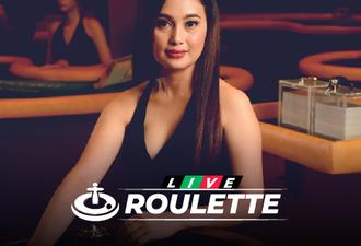 happy casino live banner with girl beautiful